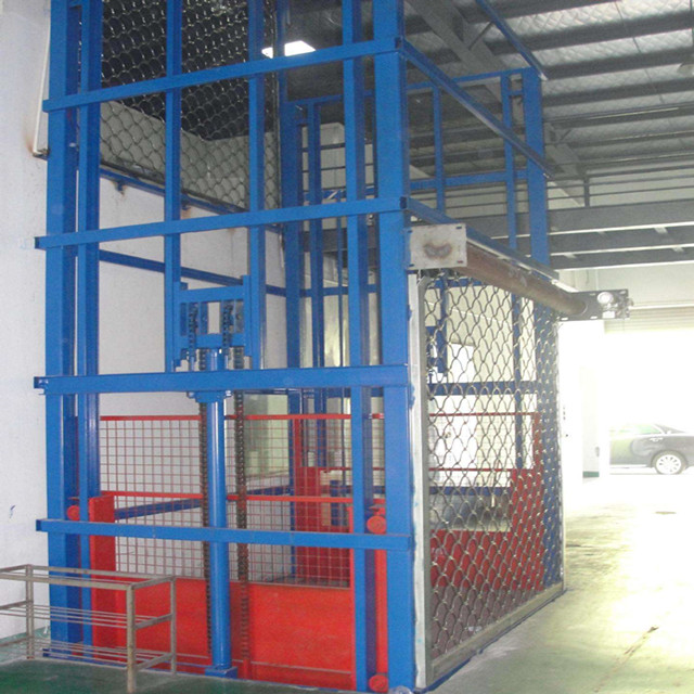 Customized Hydraulic Double Guide Rail Cargo Lift Elevator Used in Factory Workshop/Warehouse 