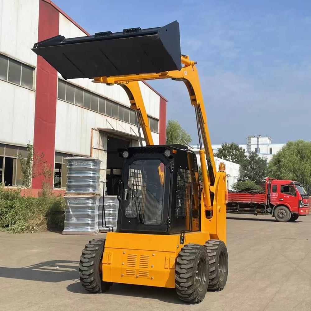 China Factory Supply Construction Machinery Wheeled Mini Skid Steer Loader Diesel Power Quick Change Operation Attachments