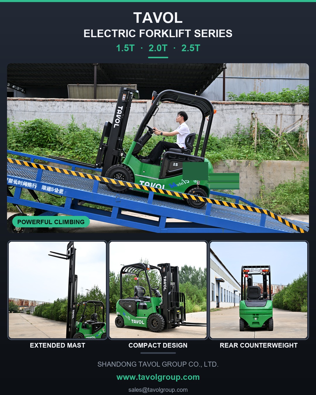 Tavol 1.5-2.5T Electric Forklift Series