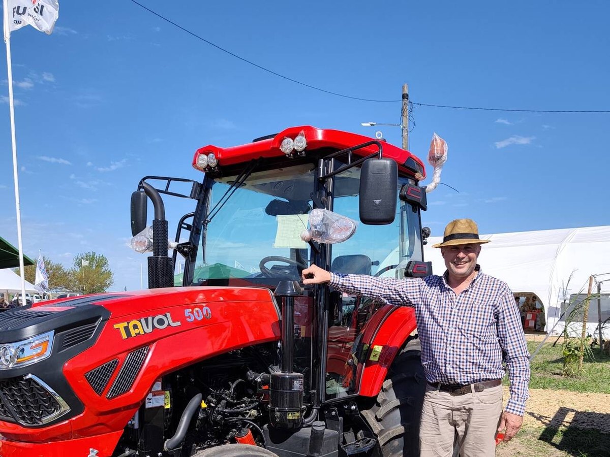 TAVOL 504 compact tractor displayed in Argentina