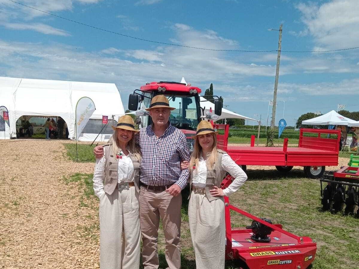 Visitors at the Tavol display during the garden and landscaping machinery show in Argentina